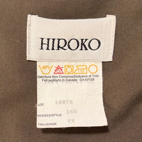 ⭐️ Vintage 1990’s Hiroko Oversized Olive Green Lined Vest With Pockets - PTP 21 - Picture 4 of 4